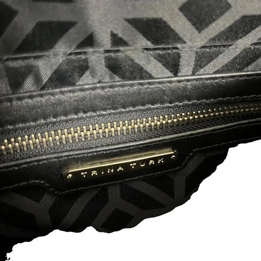 Trina Turk Womens Leather Handbag Teal Snakeskin Purse Flap Pocket Silver Gold